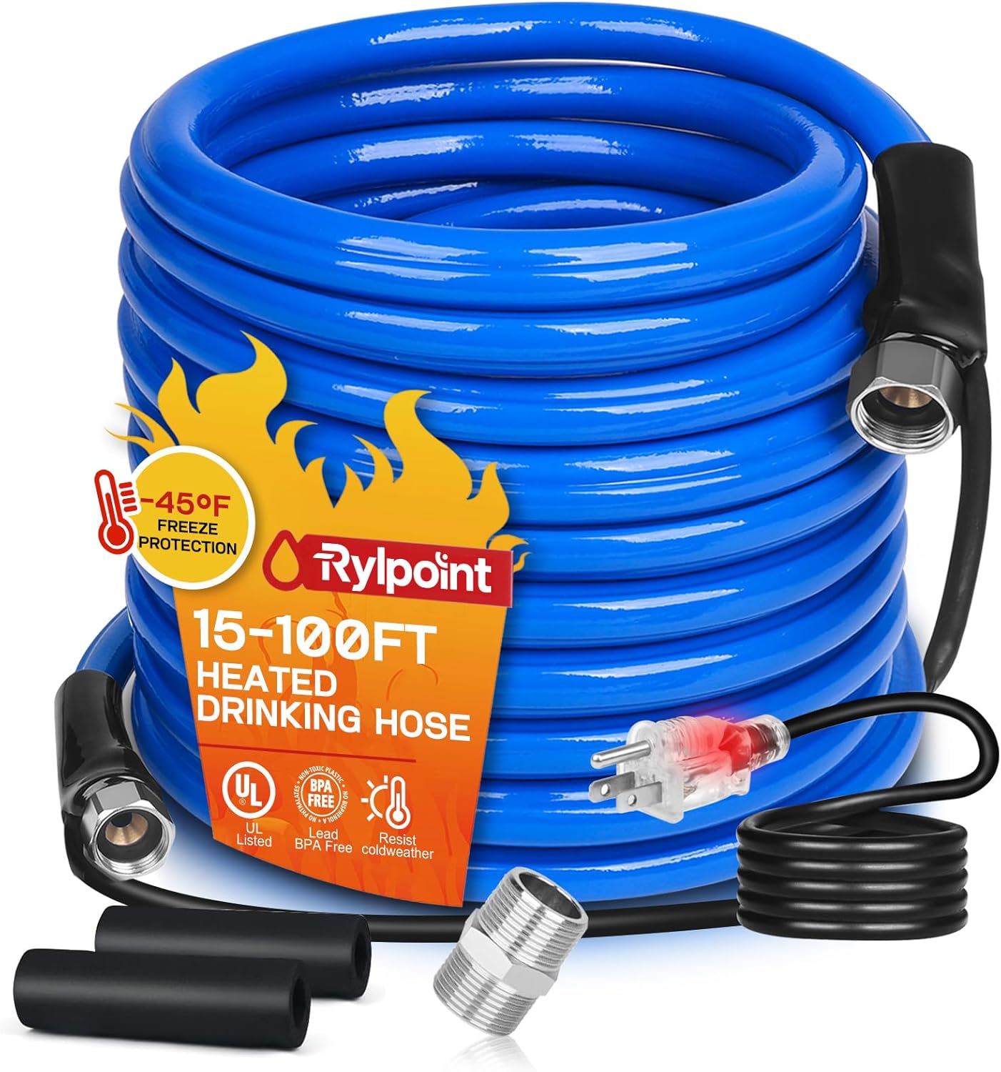15FT Heated Water Hose for RV, Safe Drinking Water Hose