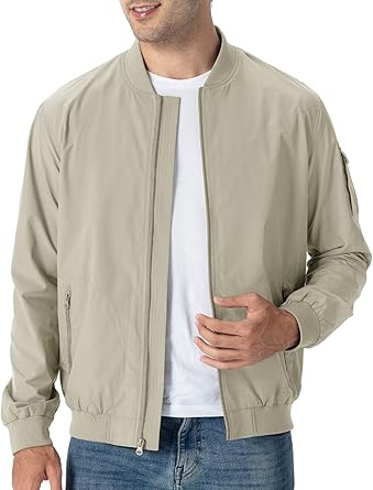 TBMPOY Men's Lightweight Bomber Jackets for Casual Summer Wear