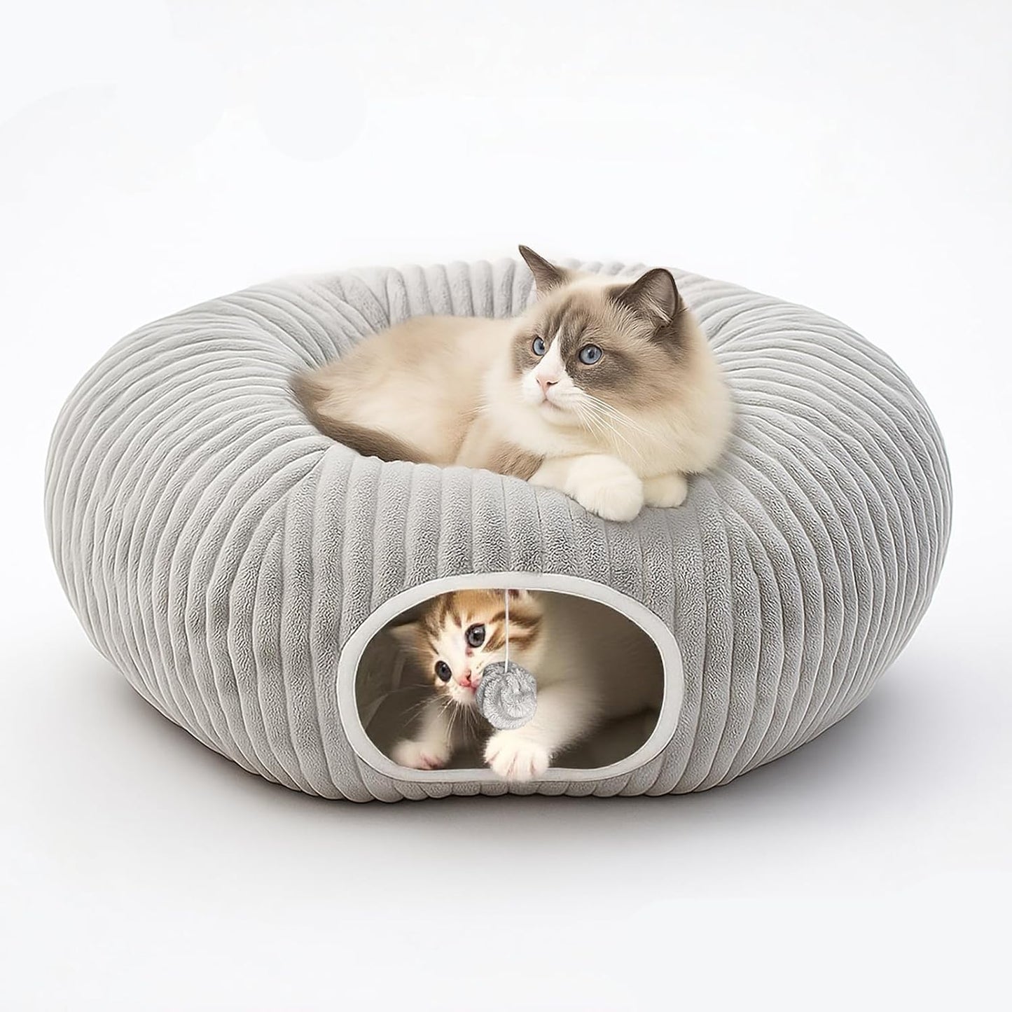 Cat Tunnel Bed for Indoor Cats - Cozy Play and Rest Zone