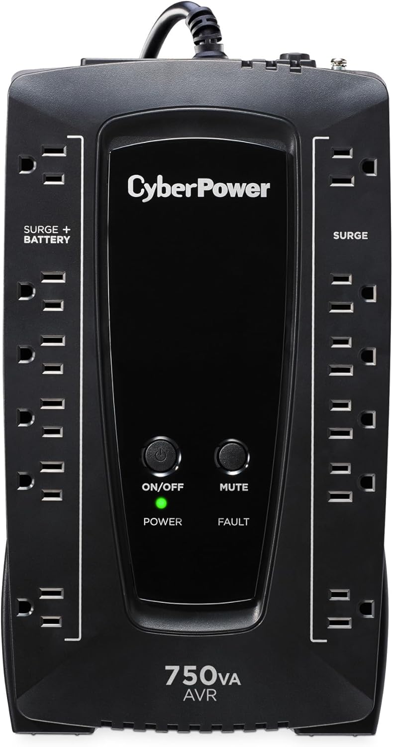 CyberPower AVRG750U AVR UPS System with 12 Outlets for Safety