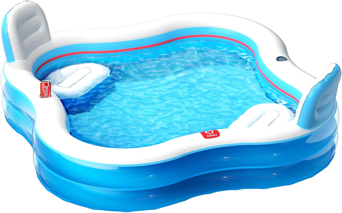 QPAU Inflatable Swimming Pool with Seats for Family Fun