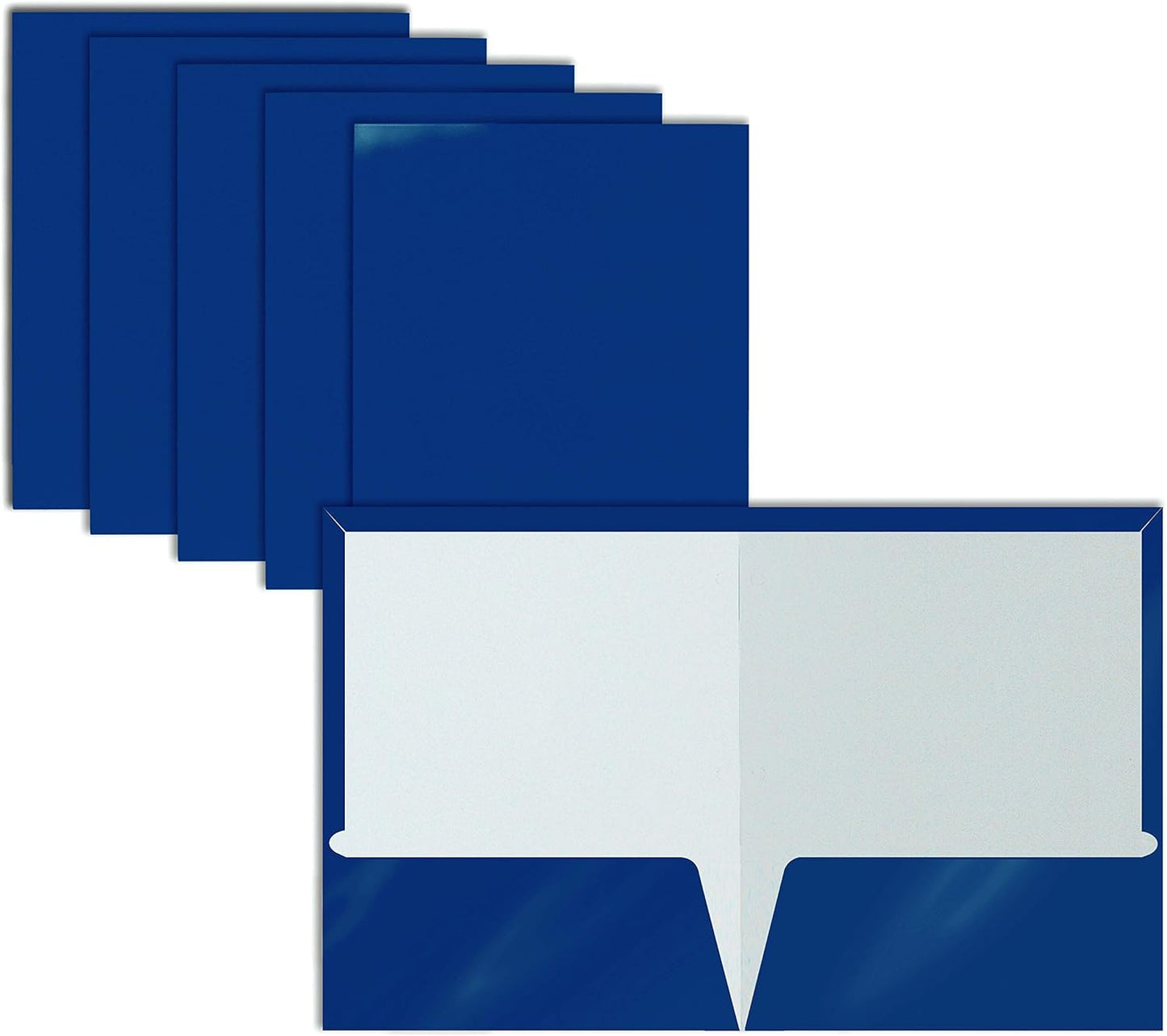 Blue Glossy Laminated Folders 25-Pack