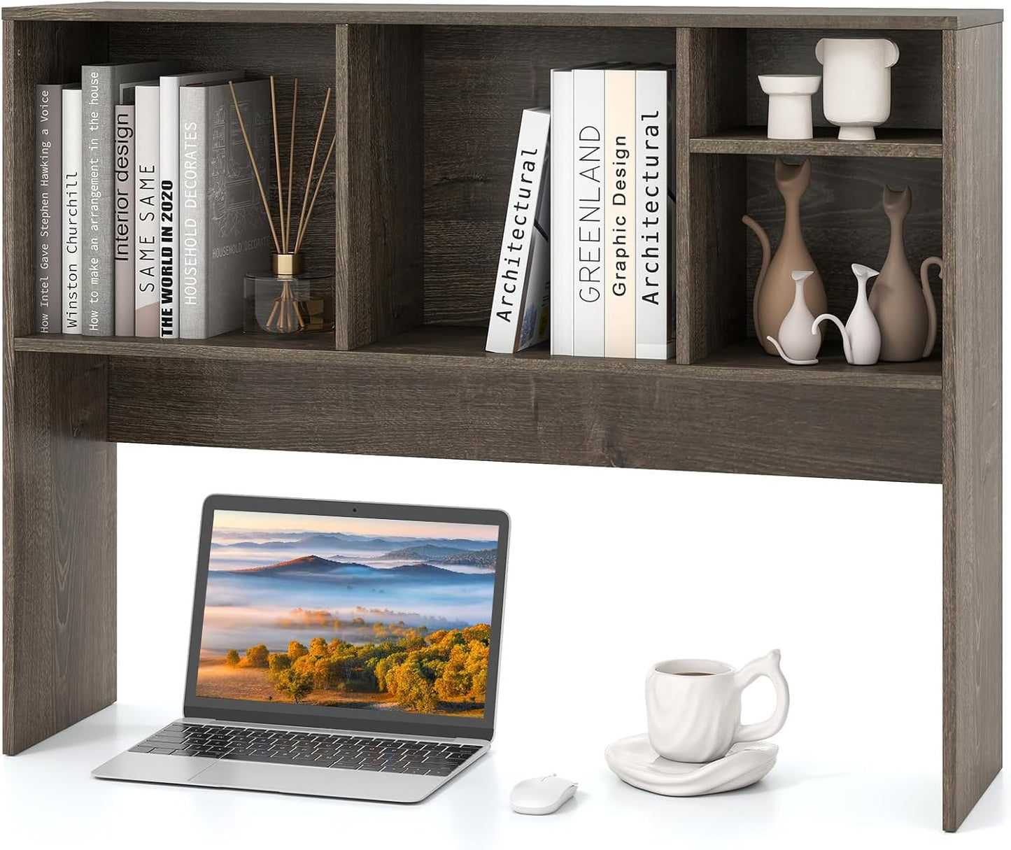 Tangkula Desktop Bookshelf: Stylish 4-Shelf Storage Solution