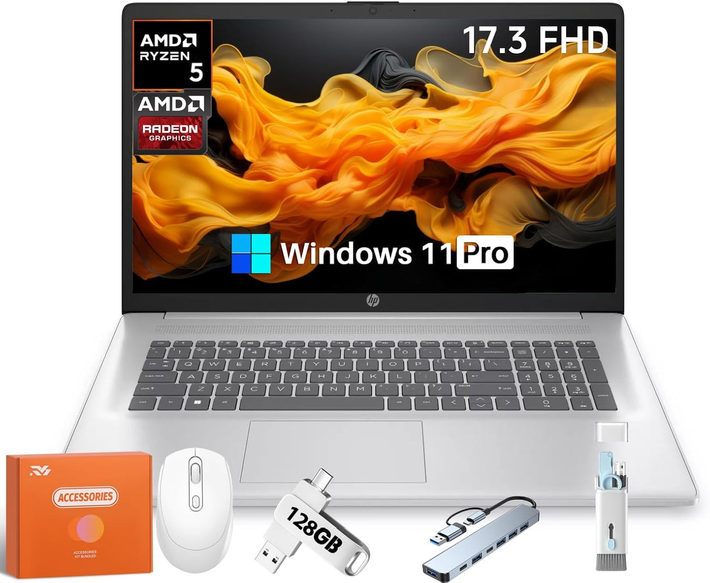 HP 2025 Laptop with AMD Ryzen 5 and 17 inch FHD Display