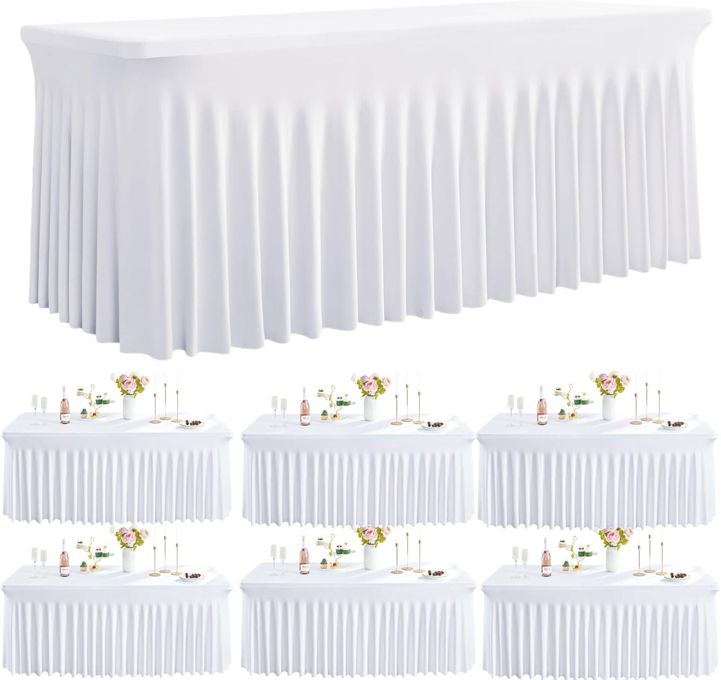 Elegant 8FT Spandex Table Covers for Parties and Events