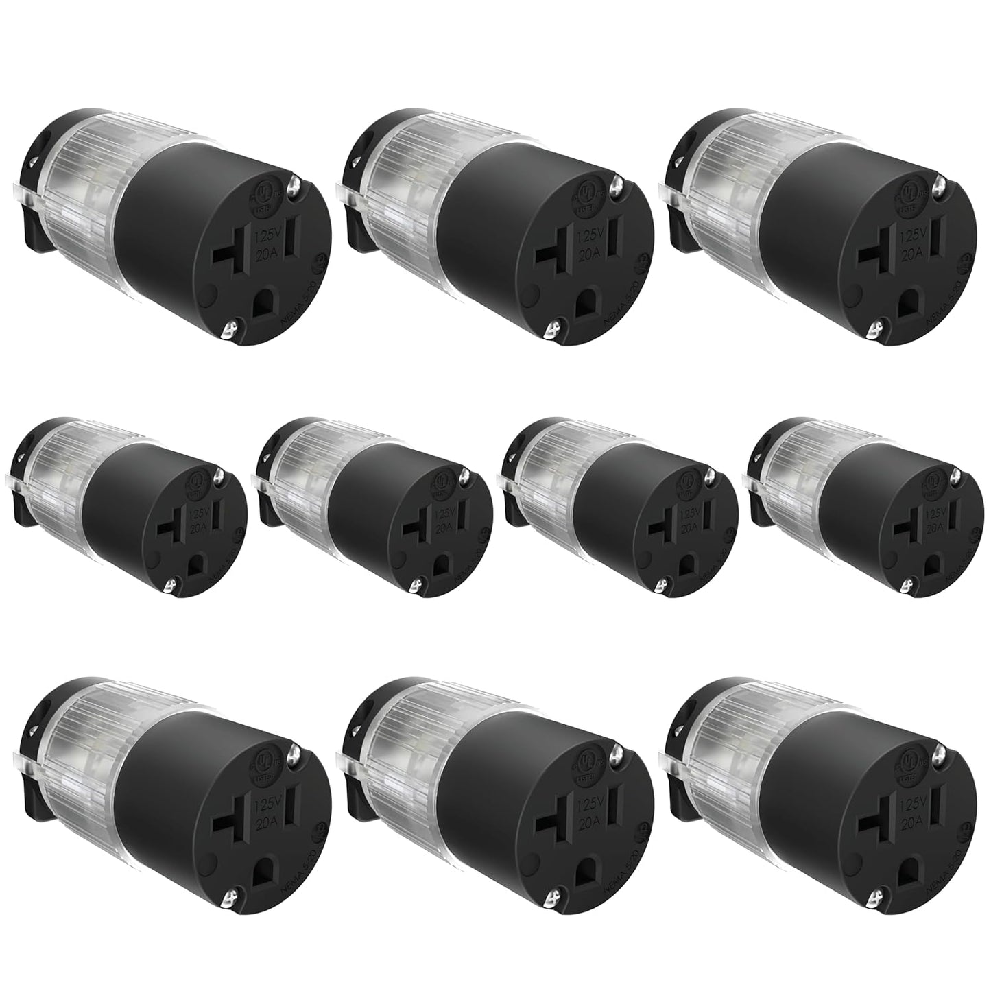 Journeyman-Pro 520CV-LIT Lighted 20 Amp Replacement Cord Connector