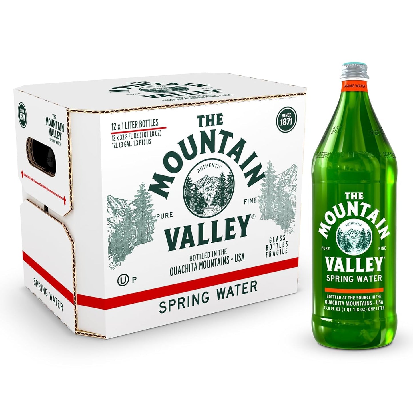Mountain Valley Spring Water 33.8 Fl Oz 12 Pack for Hydration