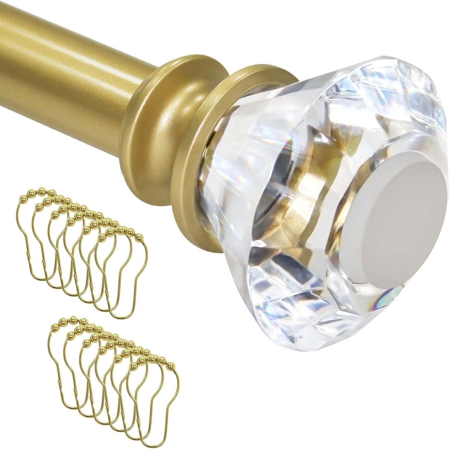 Adjustable Gold Tension Rod: No Drill, Rust-Proof, Non-Slip