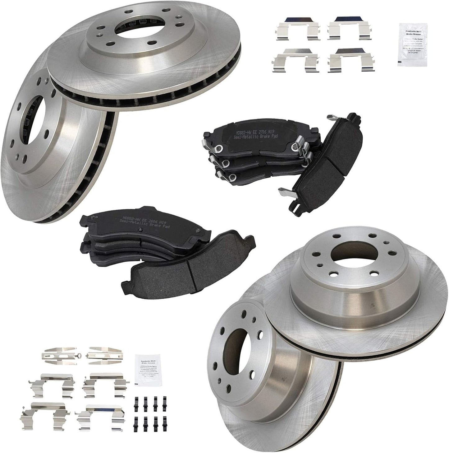 TRQ Premium Posi Metallic Brake Pad & Rotor Kit for GM SUV
