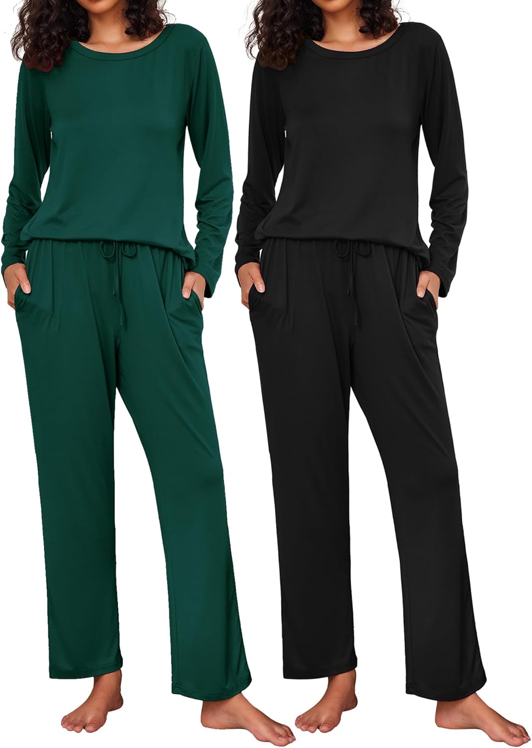 Ekouaer Women's Pajama Set Soft Long Sleeve Sleepwear Pjs