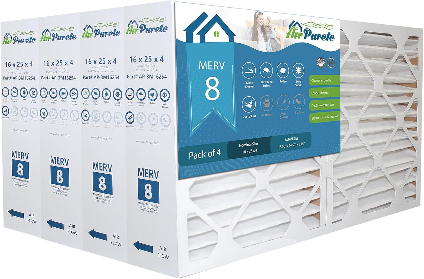 AirPurete 16x25x4 Furnace Filter for Improved Air Quality