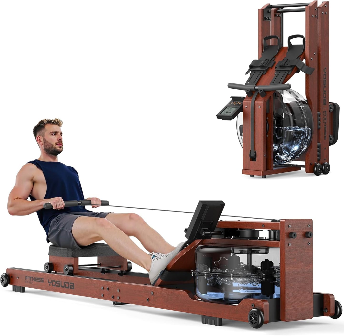 YOSUDA Water Rowing Machines for Home Use with Bluetooth APP