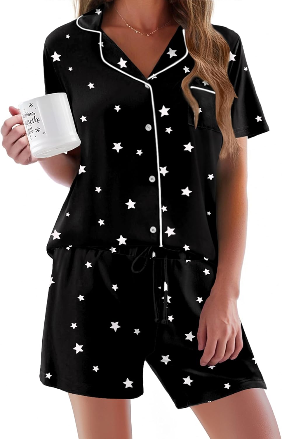 Ekouaer Pajamas Set for Women Soft 2 Piece Lounge Sets