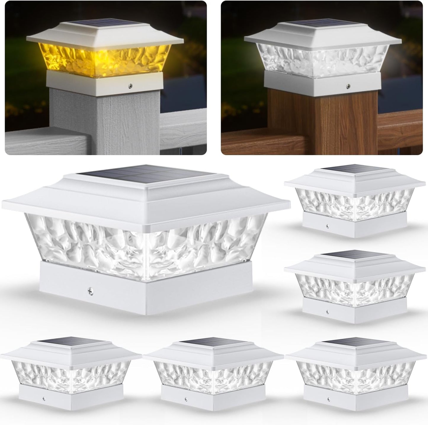 SIEDiNLAR Solar Post Lights Outdoor with 12 LEDs for Decks