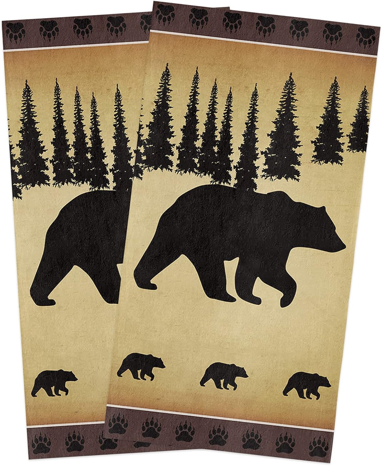 Fast Drying Black Bear Kitchen Towel Set - Vintage Farm Style
