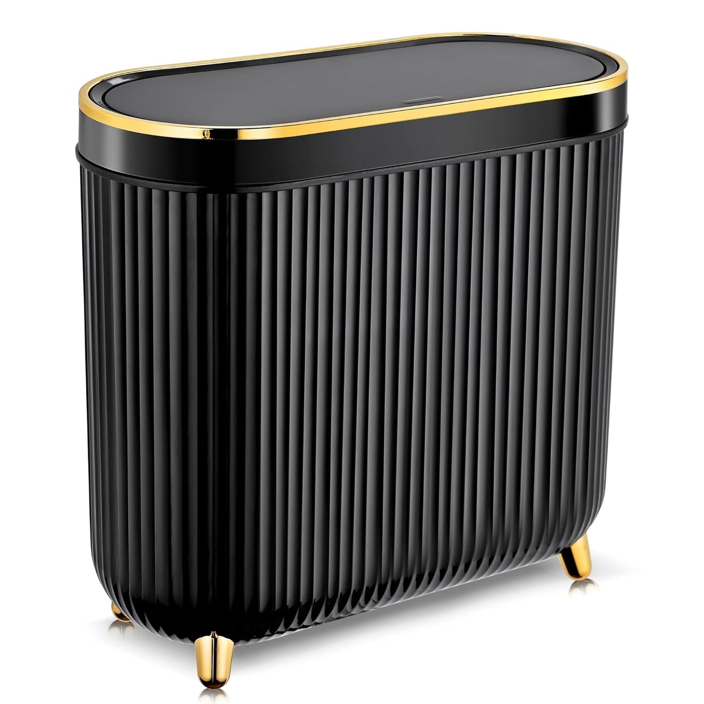 Bathroom Trash Can with Lid 3.1 Gallon for Stylish Spaces