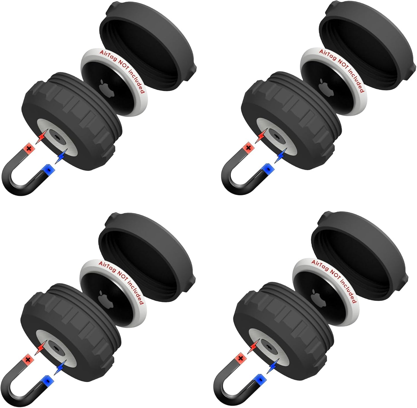 Ultra Strong Neodymium Magnetic Case for AirTag - 4x Pack