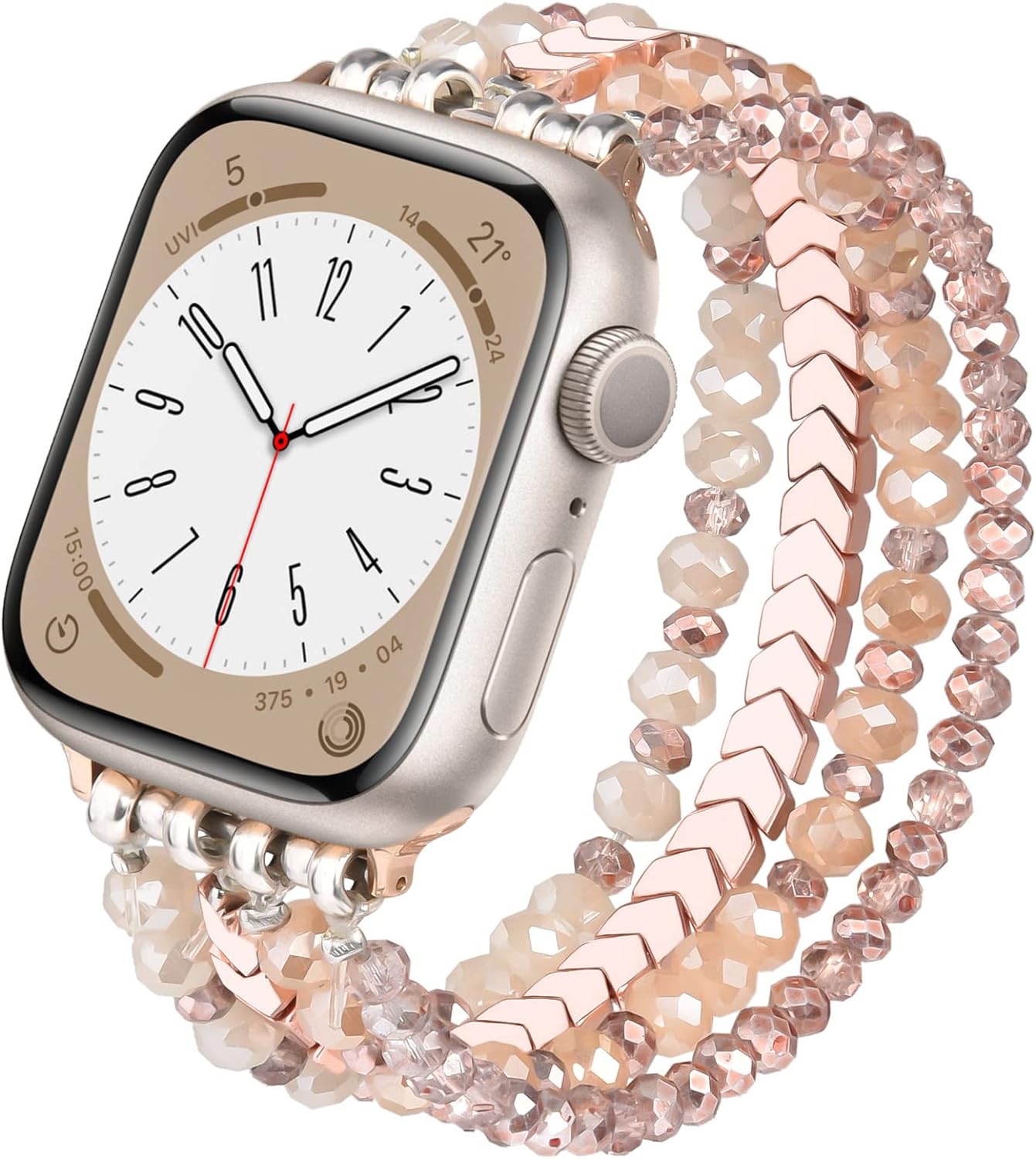Rose Gold Beaded Apple Watch Band by MOFREE