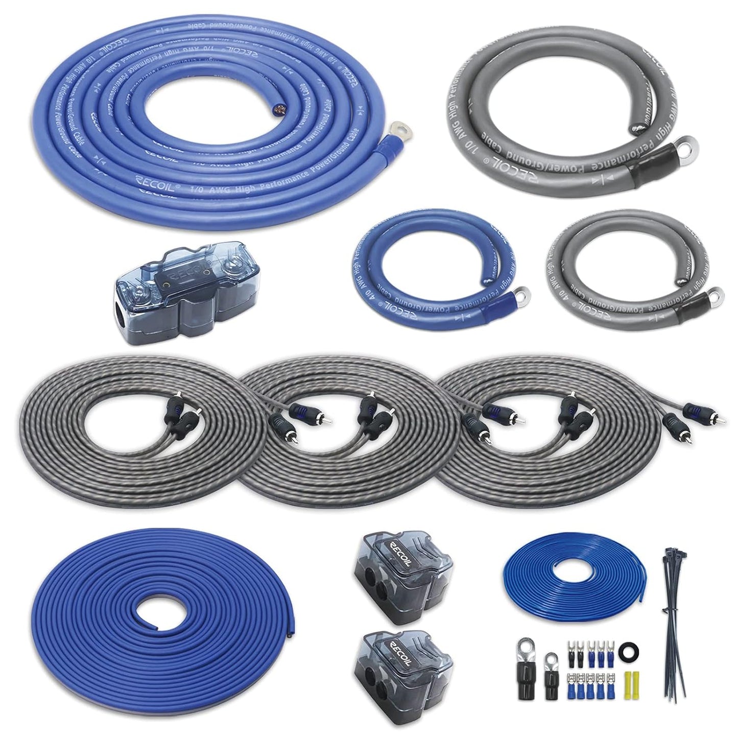 Recoil RCK0D True 1/0 Gauge Car Audio Amplifier Wiring Kit
