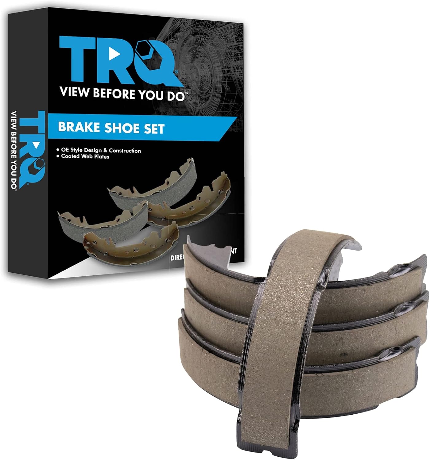 TRQ Rear Parking Brake Shoe Set for 2012-2018 Ford F-150
