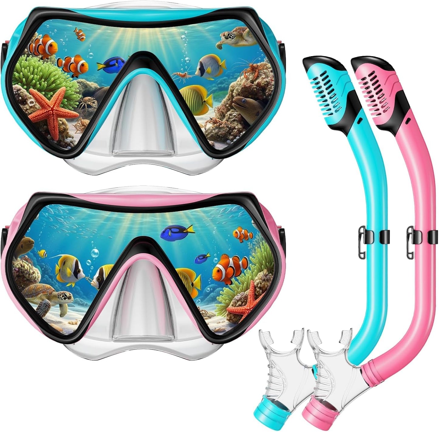 Snorkel Mask Set for 180 Panoramic Views and Comfort