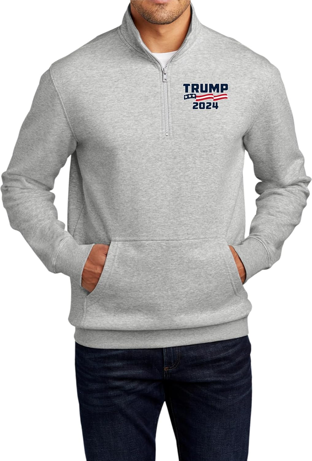 2024 Trump Chest Print Fleece Sweatshirt