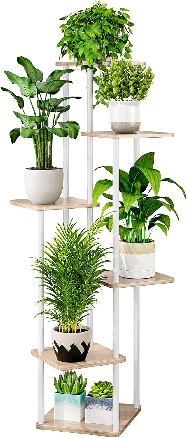 6 Tier Indoor Metal Plant Stand for Multiple Plants Display