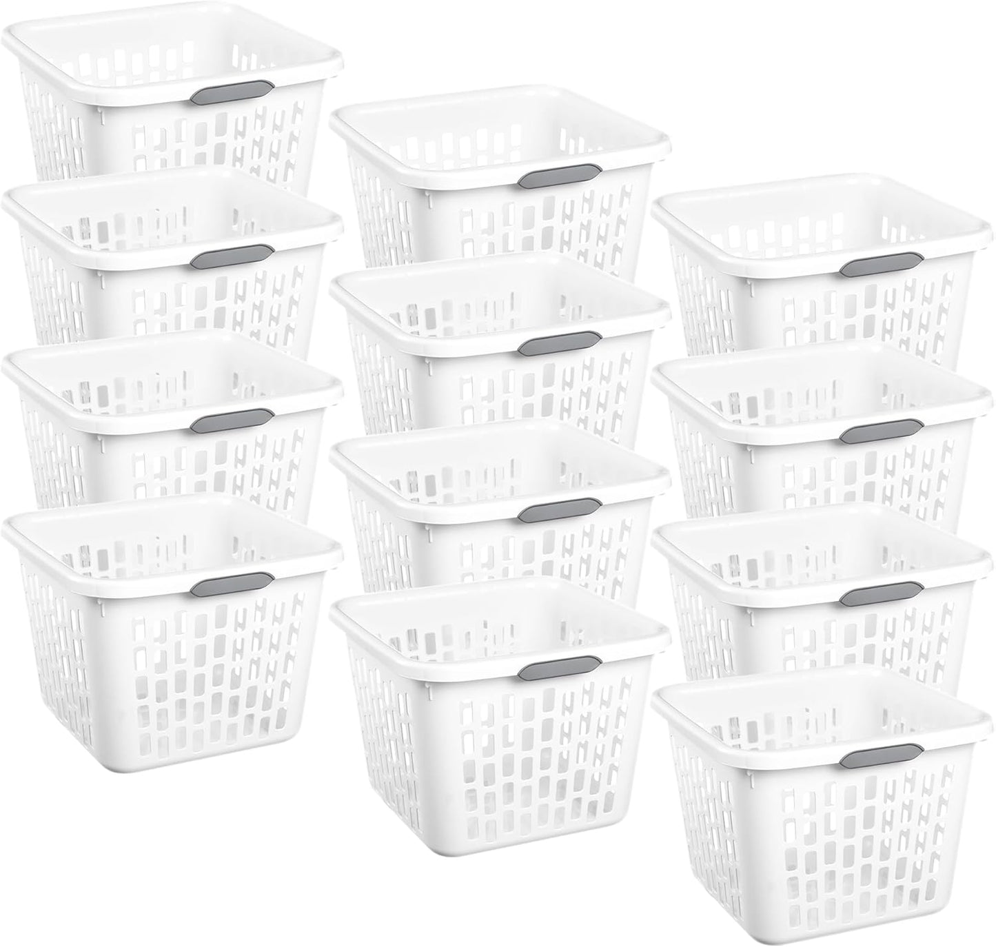 Sterilite Large Square Laundry Basket with Comfort Grip Handles
