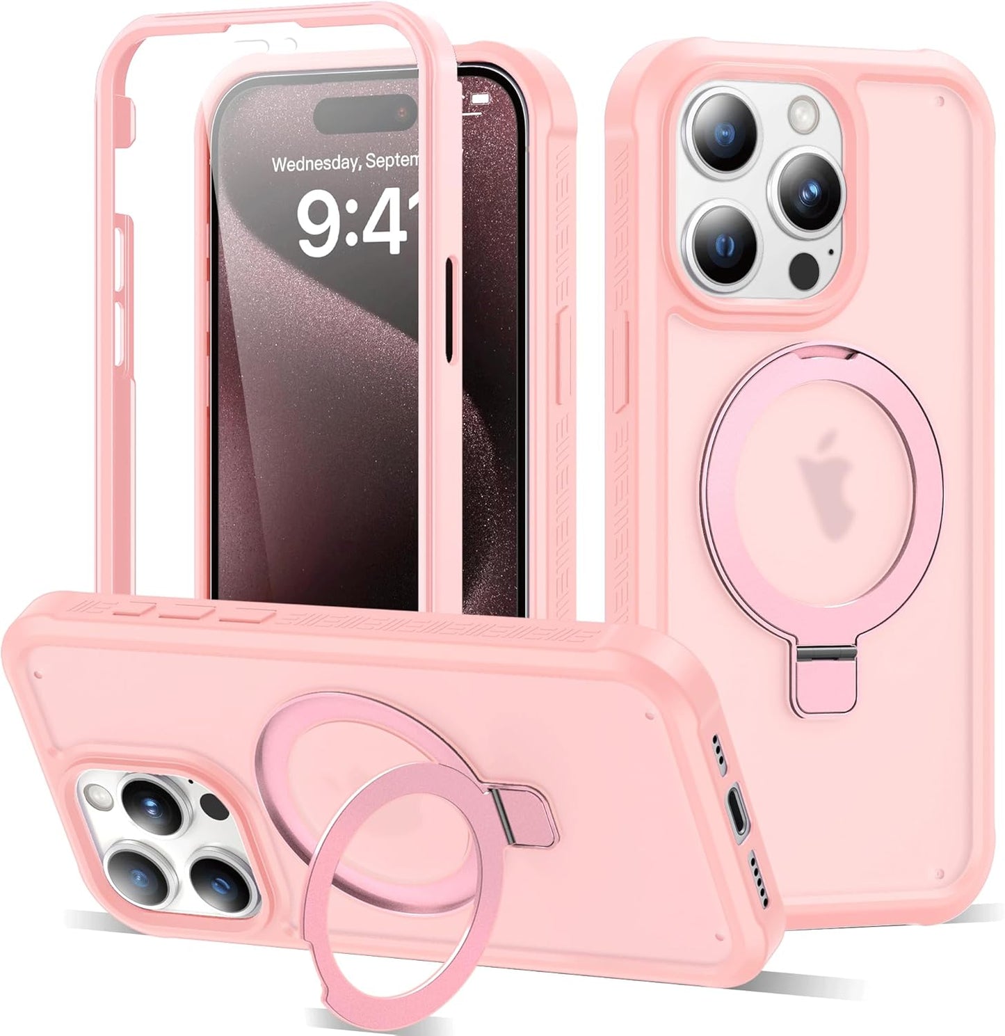 Compatible with iPhone 15 Pro Max Case with Magnetic Ring Stand