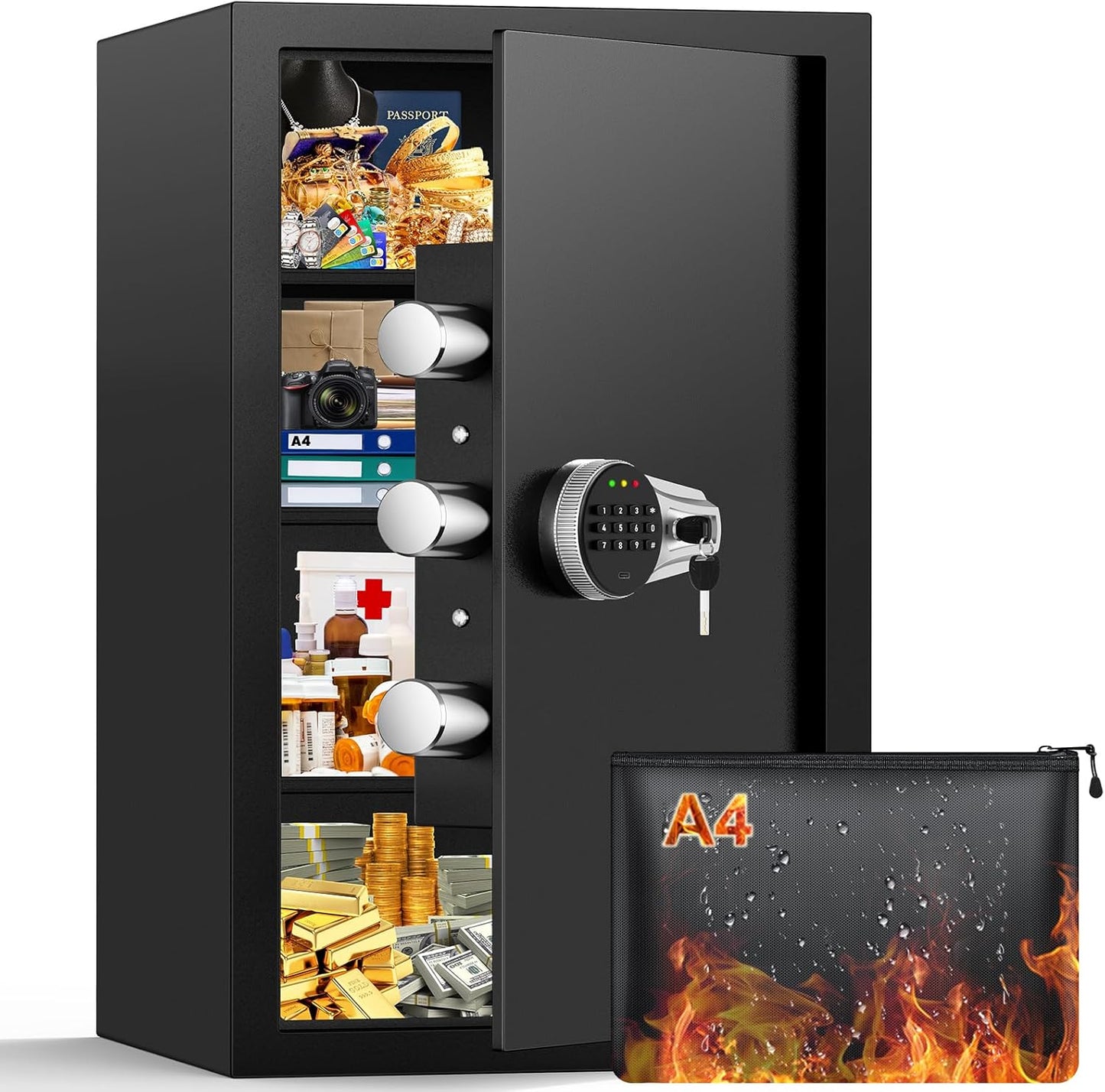 6.0 Cuft Large Fireproof Safe for Home with Programmable Keypad