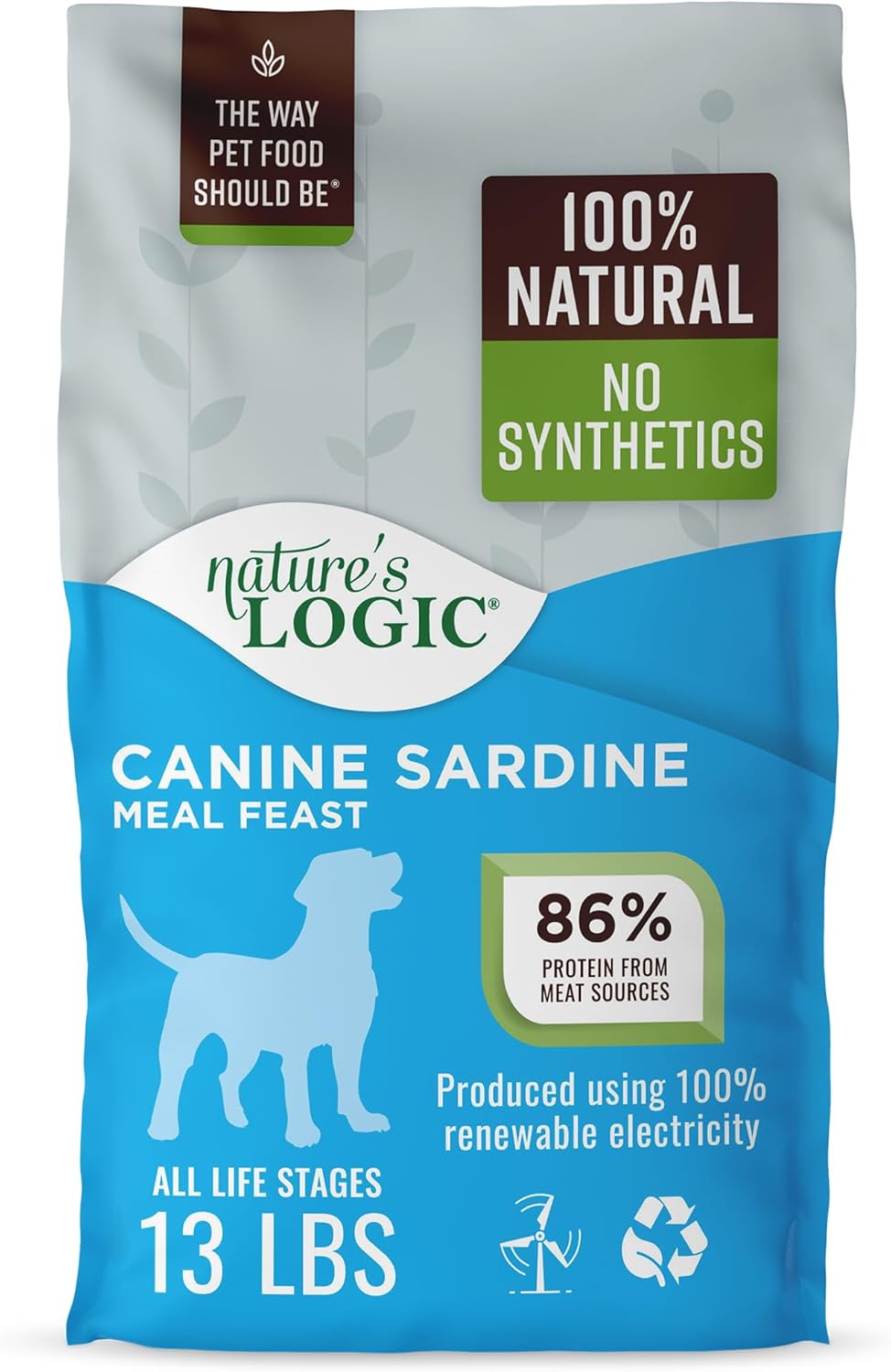 NATURE'S LOGIC Dry Dog Food - High Protein Sardine Meal Feast