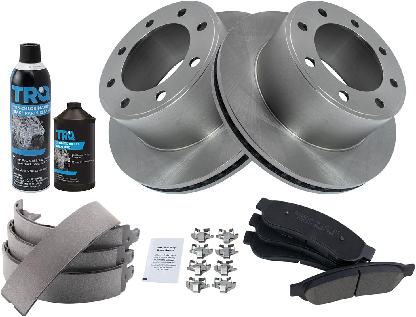 TRQ Rear Brake Pad & Rotor Kit for 2008-2010 Ford F-250