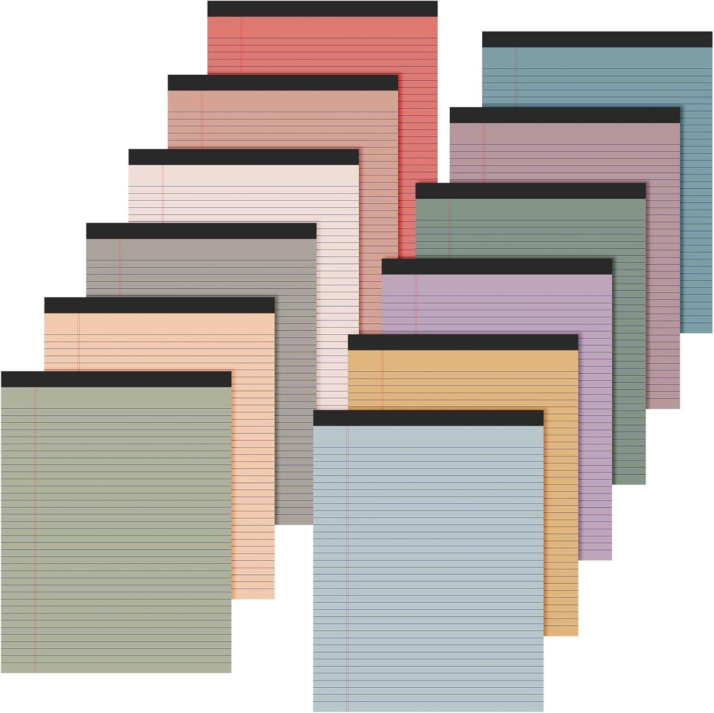 Fuutreo 12 Pcs 8.5ft x 11ft Colored Legal Pad Writing Pads