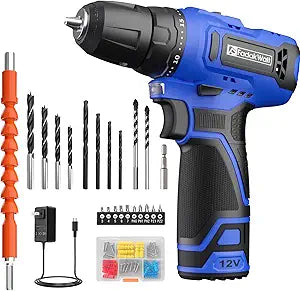 FADAKWALT 12V Cordless Drill Set with 20+1 Torque Settings