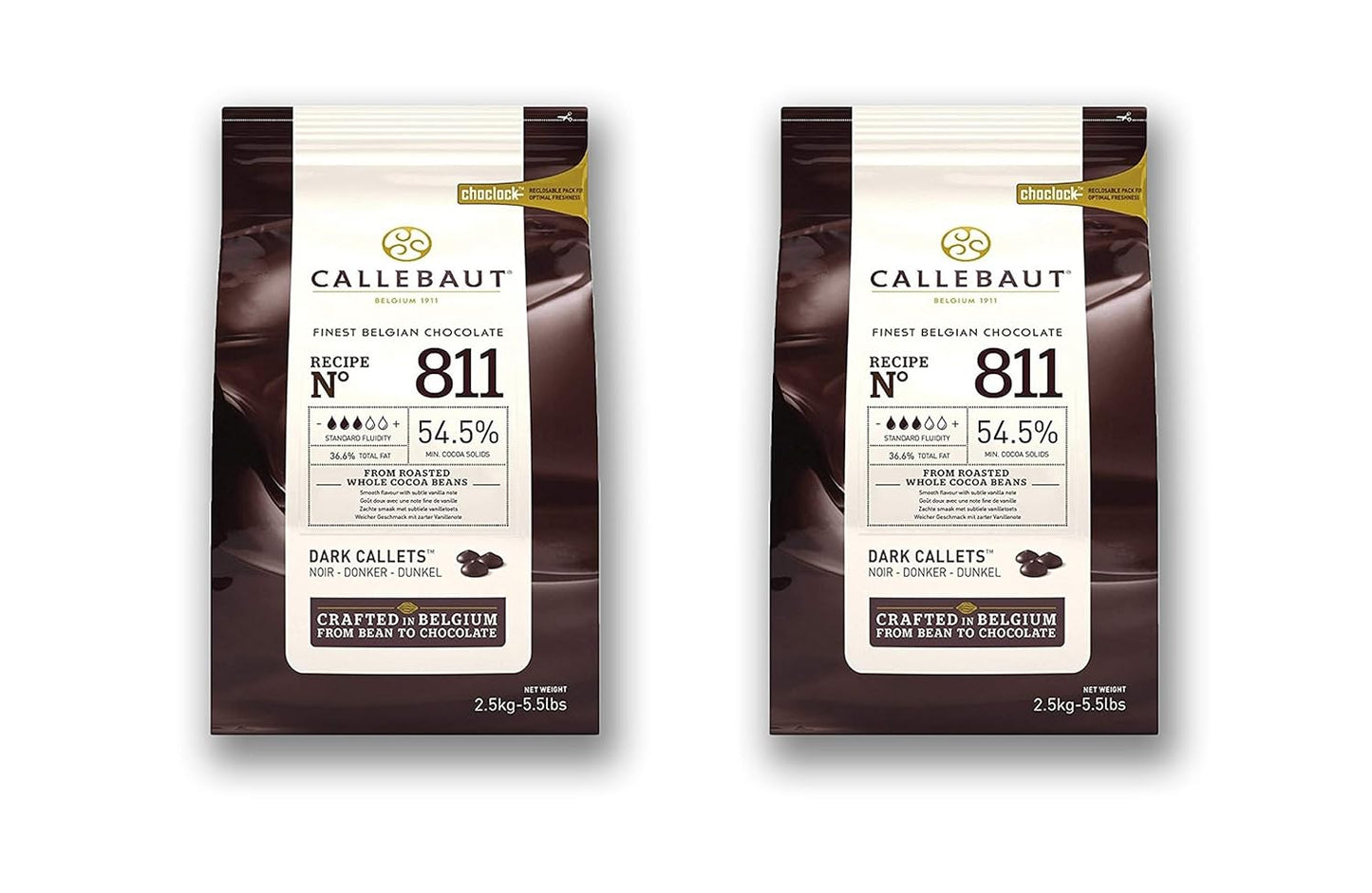 Callebaut Dark Baking Semisweet Chocolate Callets 2 Pack 5.5 Lbs