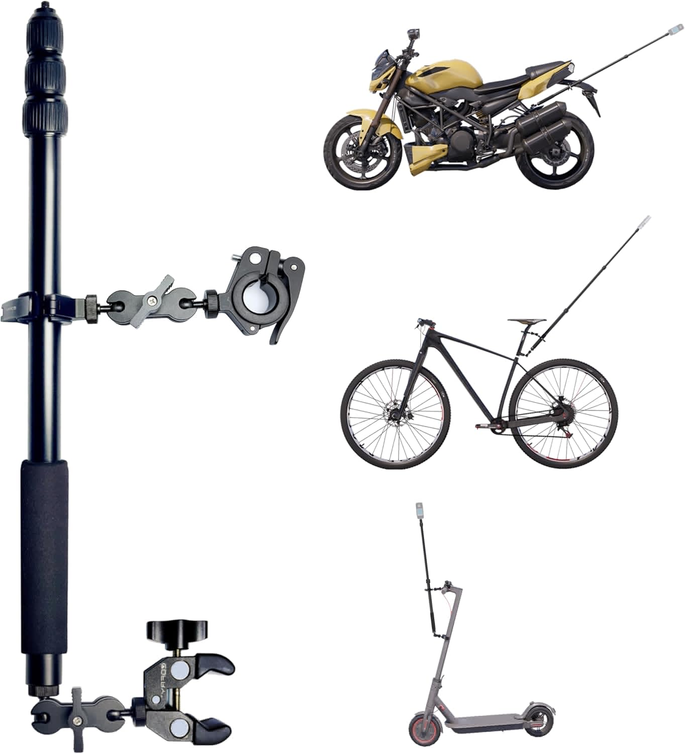 Motorcycle Camera Mount for Insta 360 - Heavy Duty & Adjustable