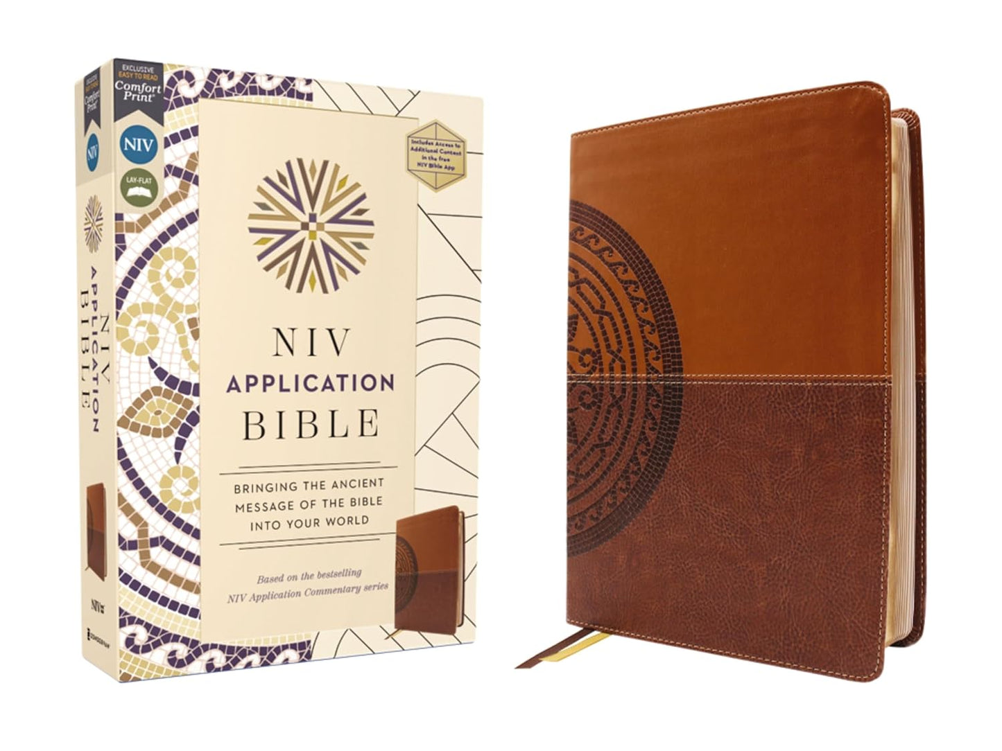 NIV Application Bible Leathersoft Brown Red Letter Comfort Print
