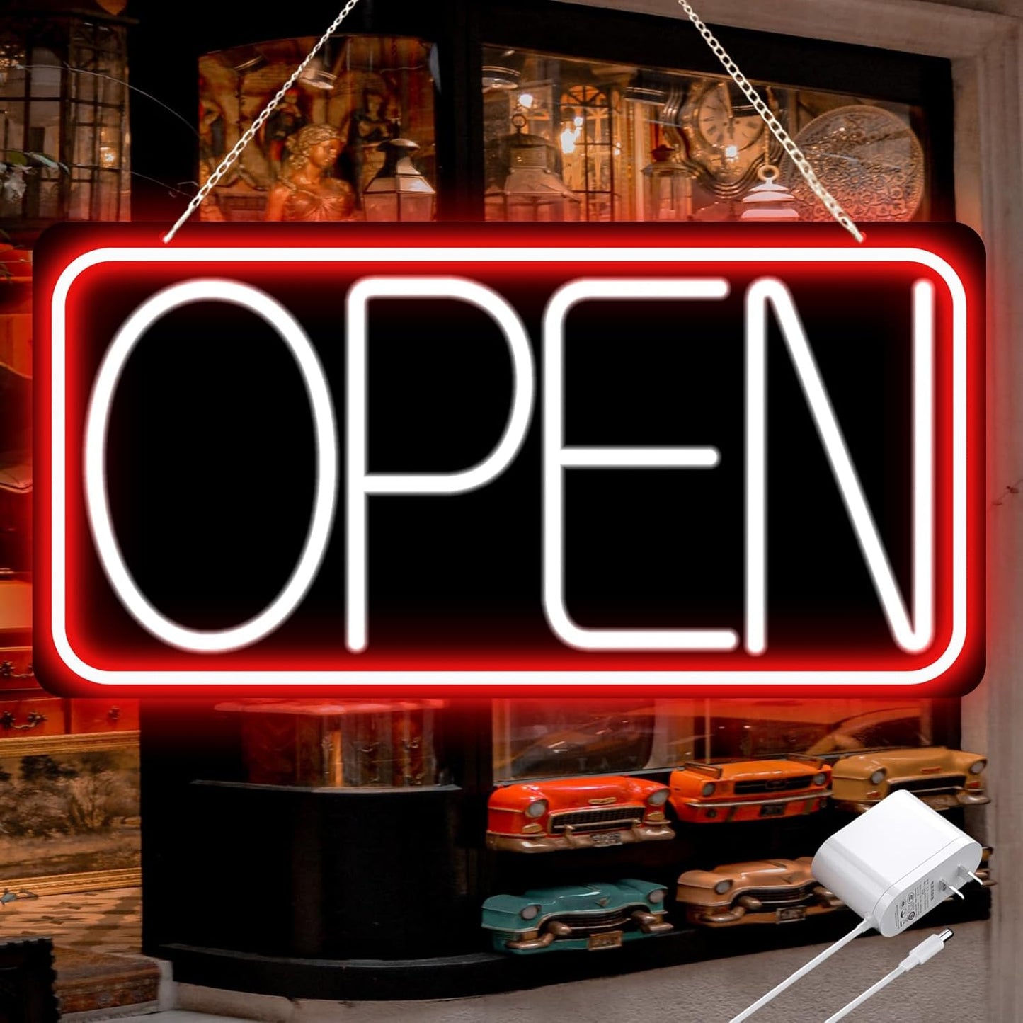 22in X 11in LED Neon Open Signs for Business - Bright & Durable