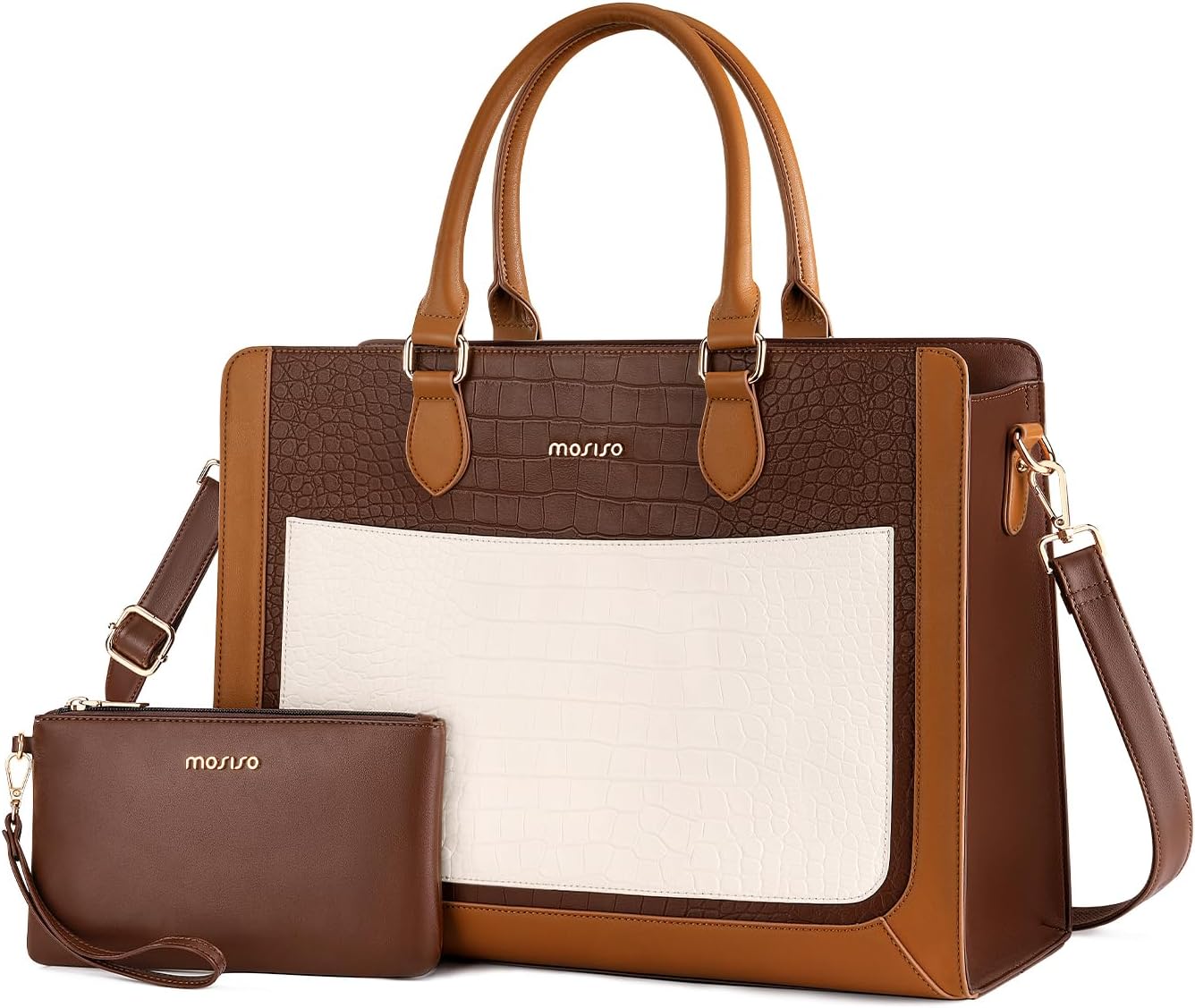 MOSISO Laptop Tote Bag for Women, Stylish 15.6 inch Design