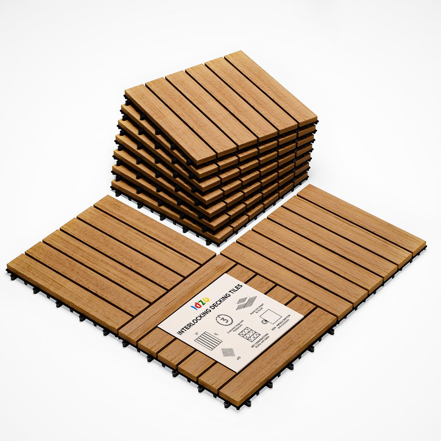 Idzo Interlocking Deck Tiles for Stylish Indoor and Outdoor Use