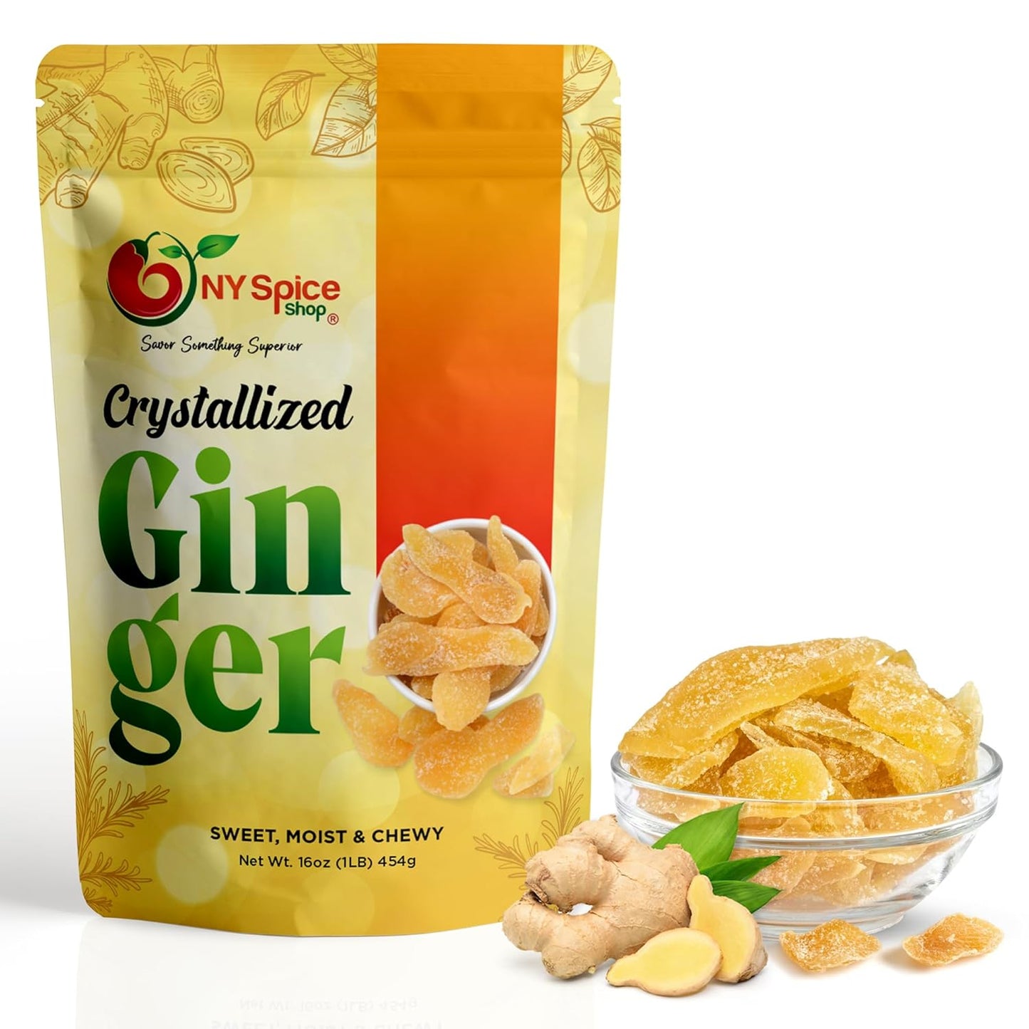 Candied Ginger Slices for Desserts and Baking - 80 Oz. Pack