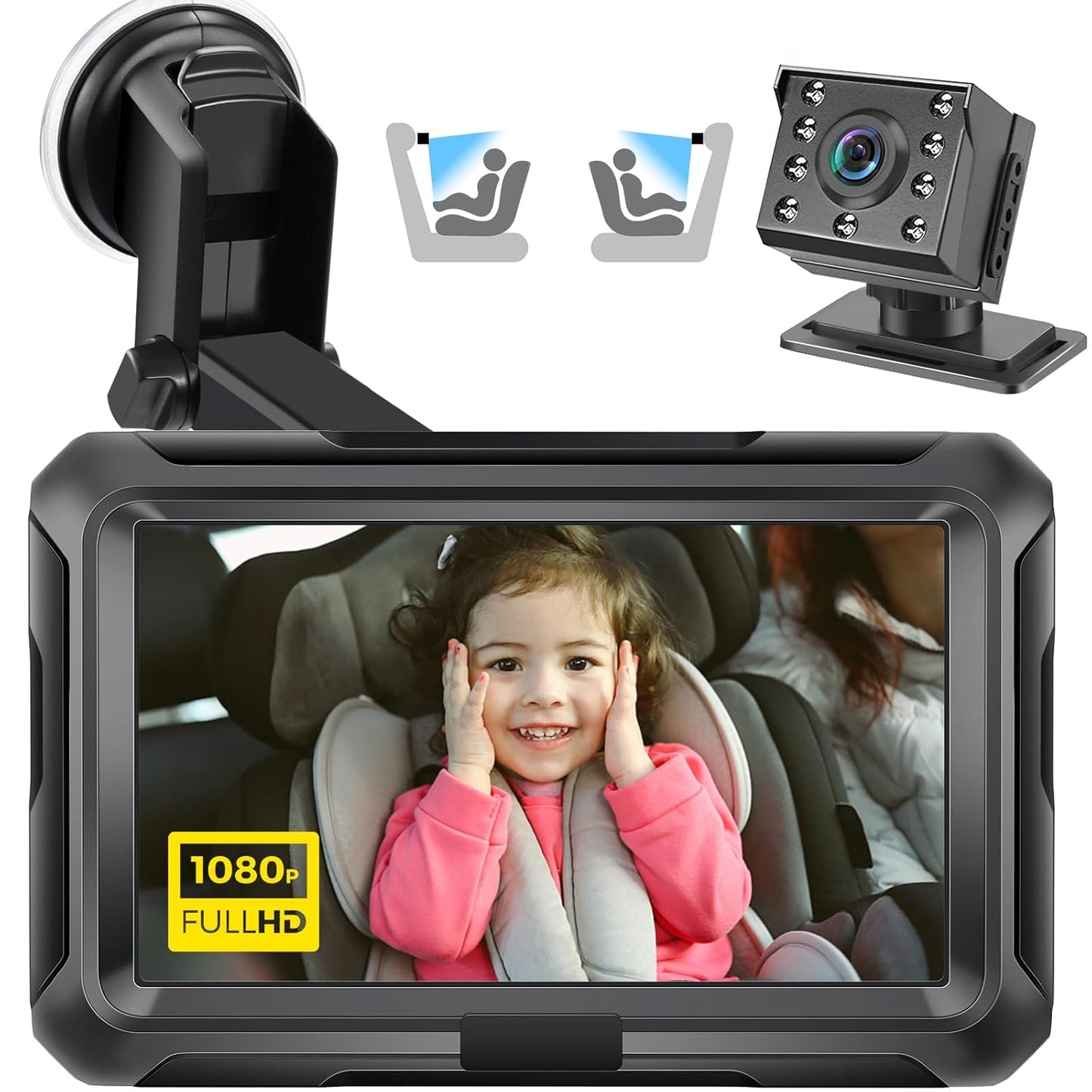 Zacro 1080P Baby Car Camera: 360 Rotatable Safety Mirror