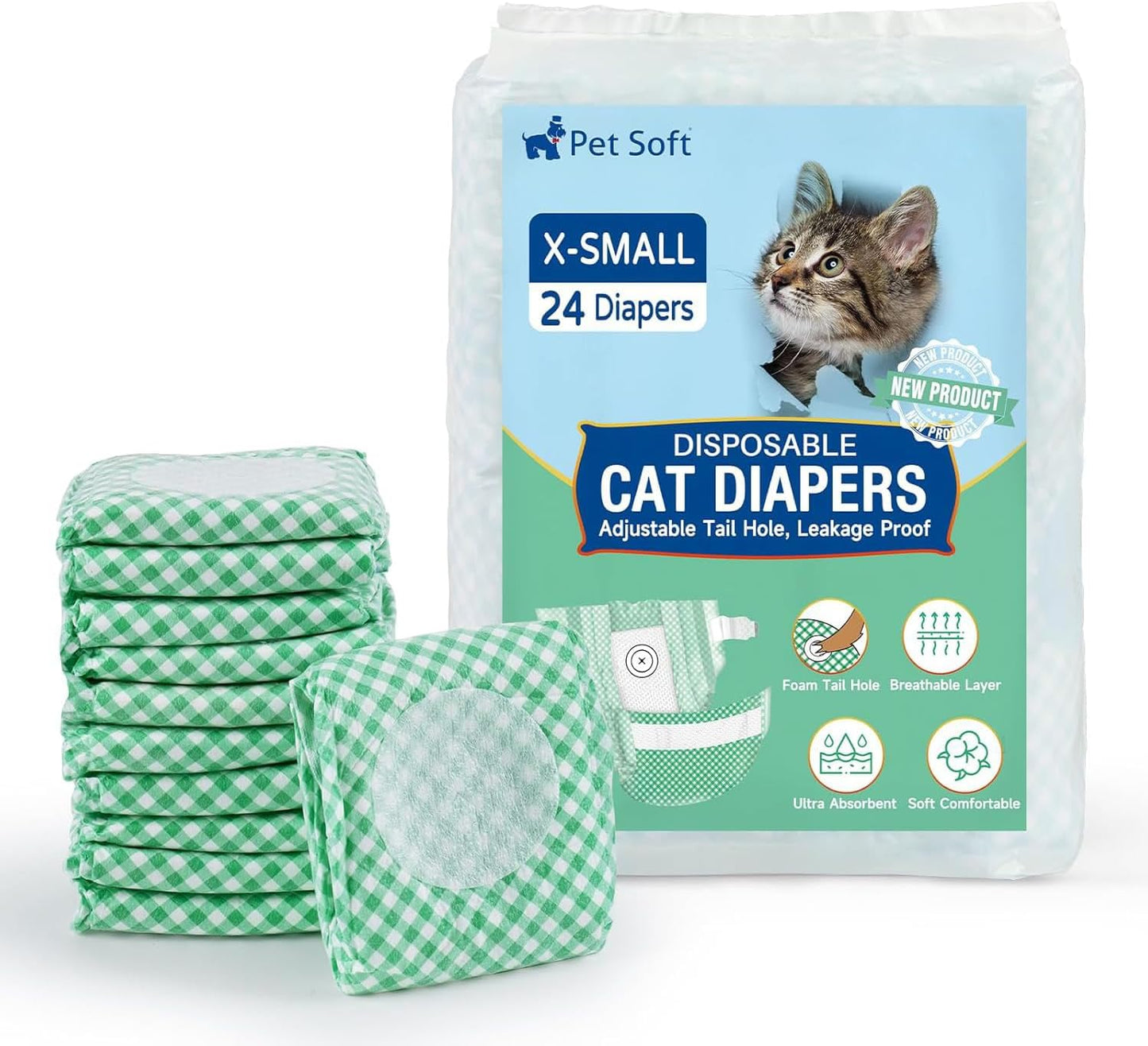 Adjustable Foamy Tail Hole Pet Diapers