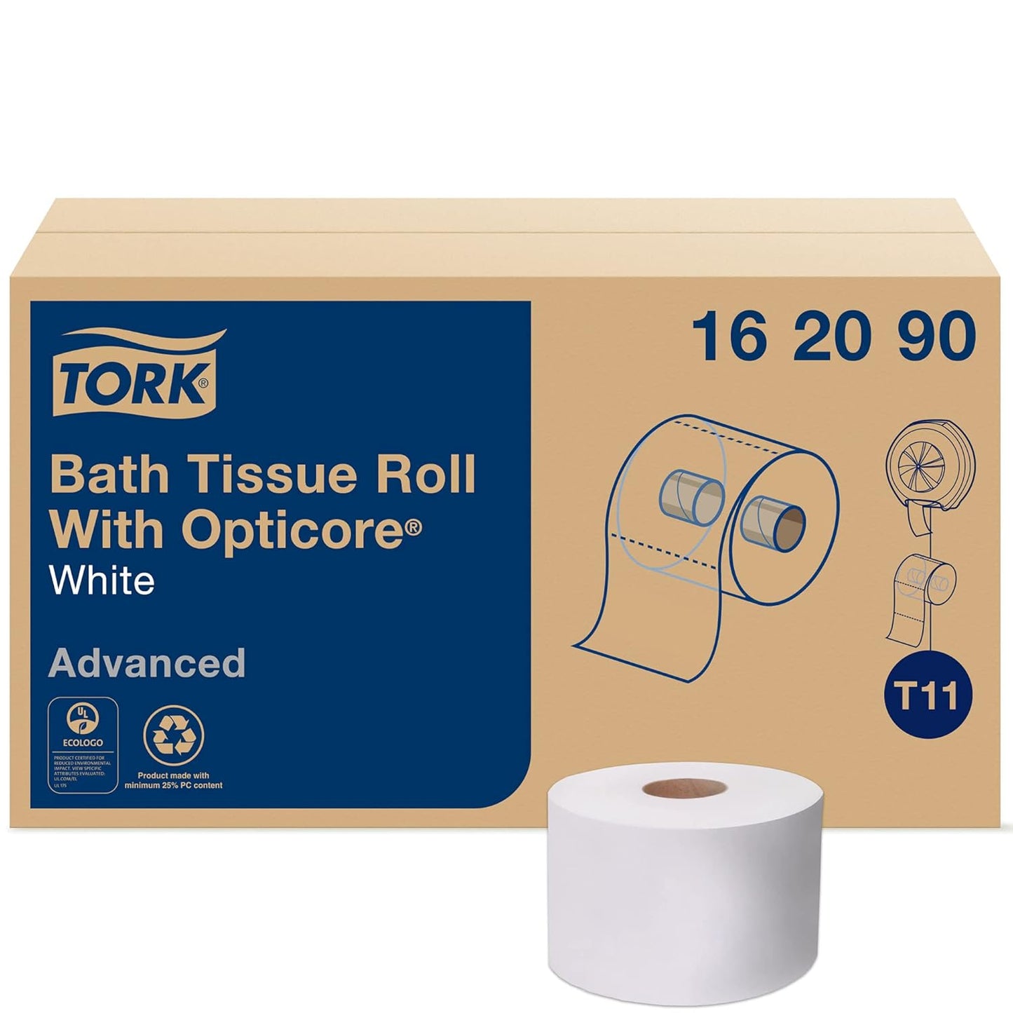 Tork OptiCore Mid-size Toilet Paper Rolls for Enhanced Hygiene