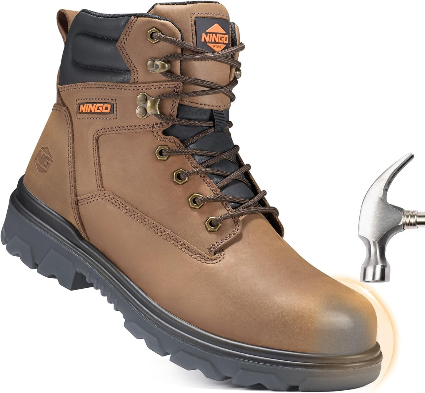 Steel Toe Waterproof Work Boots for Men with EH Protection
