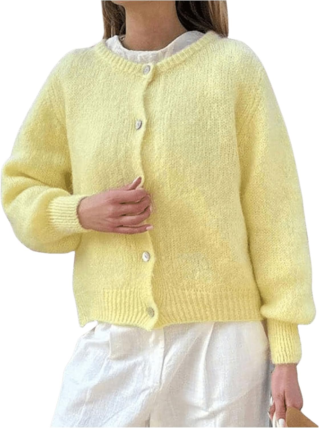 GORGLITTER Women's Button Up Knit Cardigan for Fall Fashion