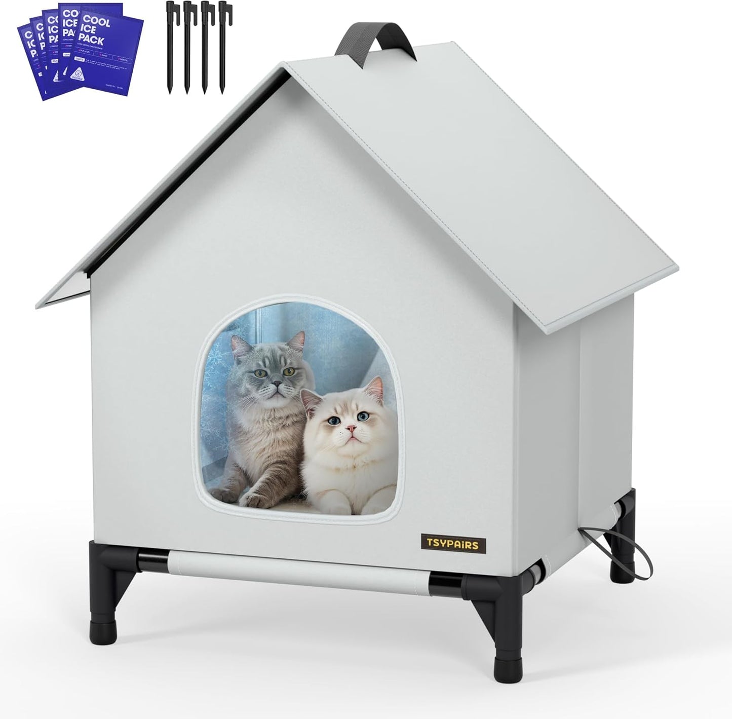 Cat House for Small/Medium Cats - Waterproof Insulated Design
