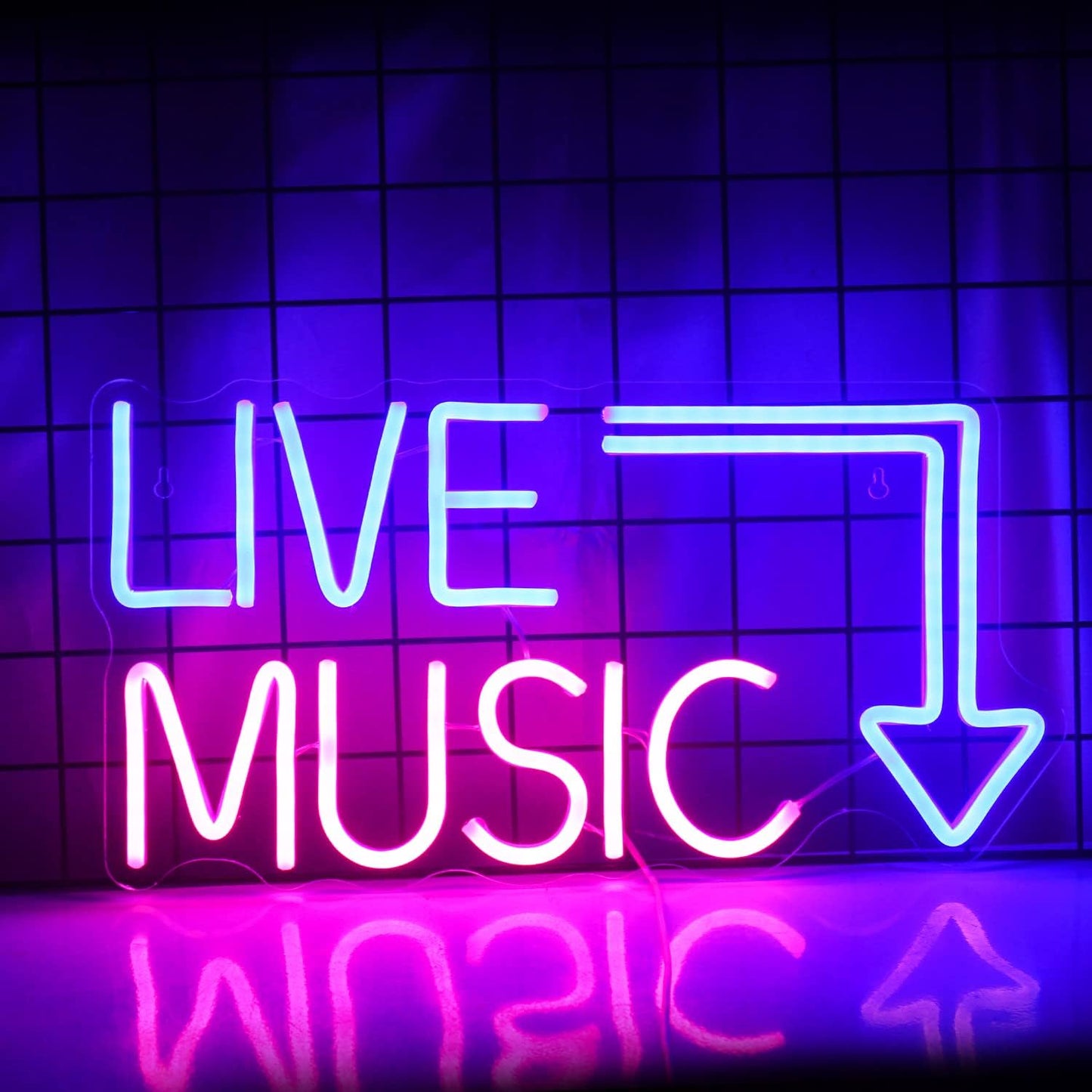 Live Music Neon Sign for Studio, Bar, Bedroom, and Party Decor