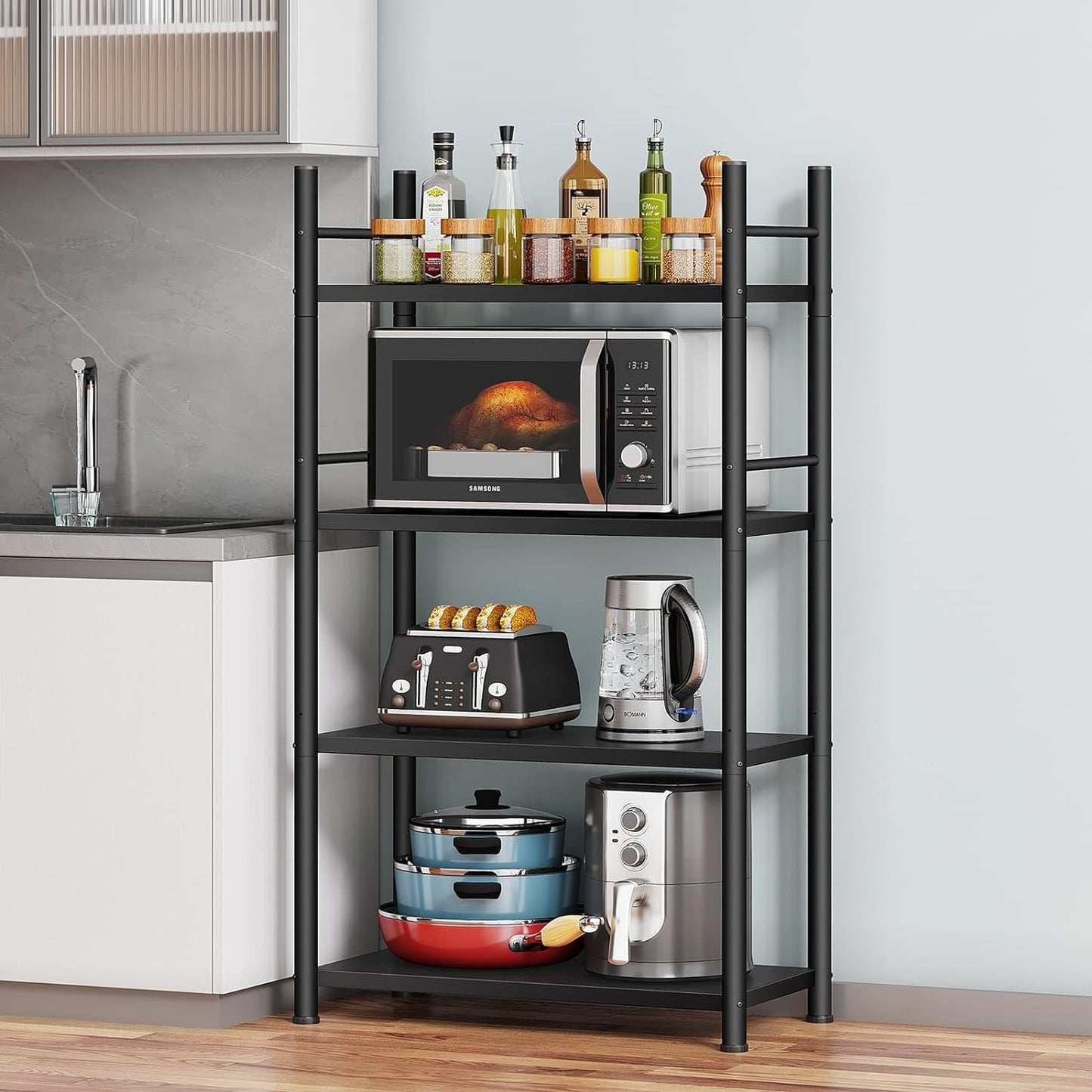 Denkee Heavy Duty 4 Tier Kitchen Rack - Maximum Storage