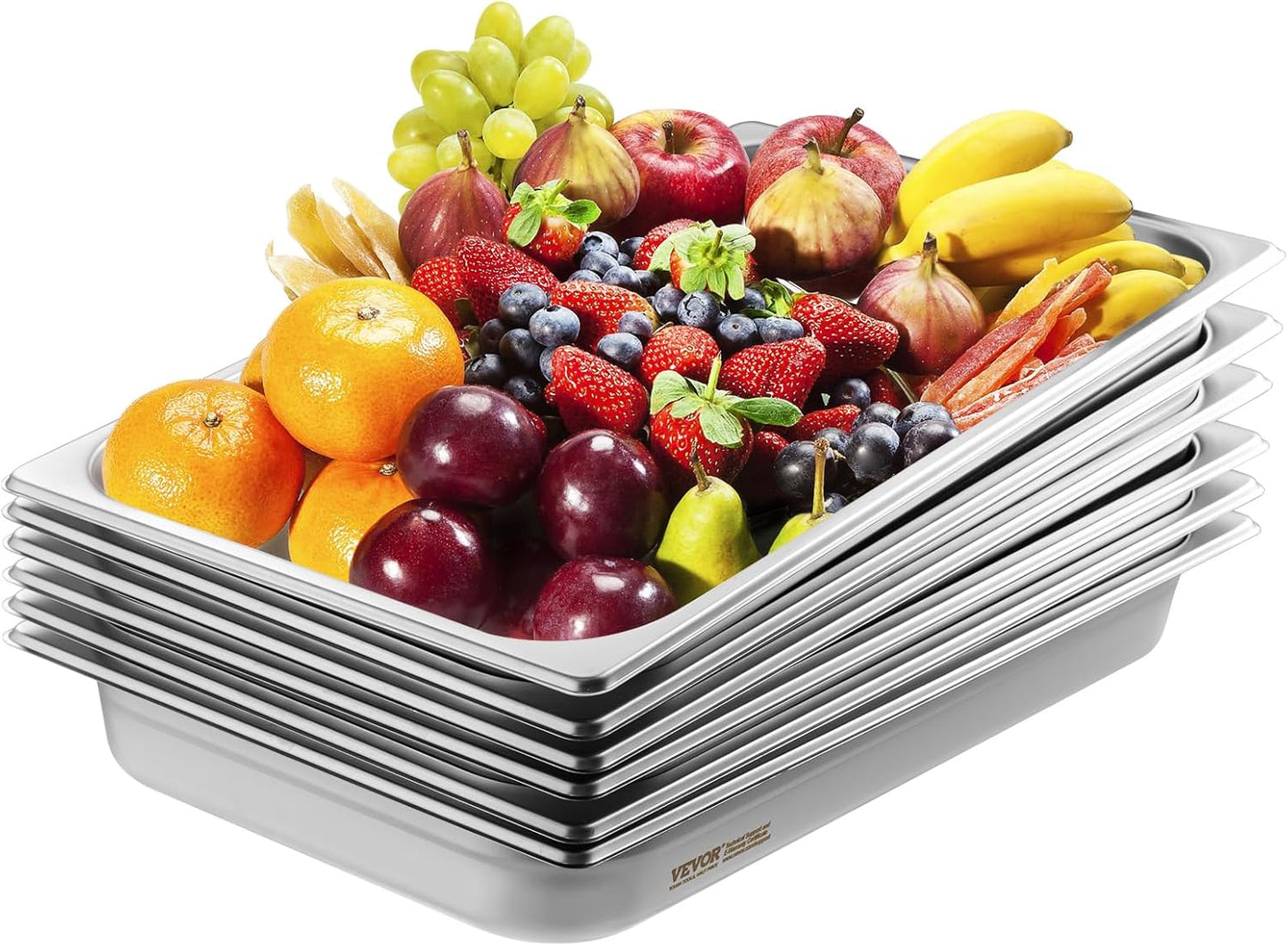 VEVOR Stainless Steel Hotel Pans - 6 Pack for Catering Needs